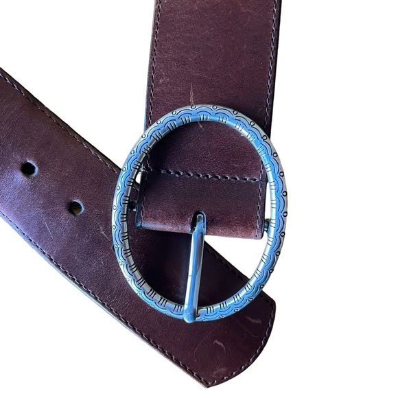 Brighton Brown Leather With Silver Hardware Size 34 - Picture 5 of 7